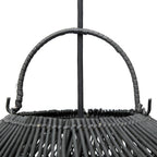 Suspension en rotin noir 60 cm forme nuage artisanale
