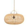 Suspension ovale en rotin naturel ajouré – Ø40 cm