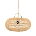 Suspension ovale en rotin naturel ajouré – Ø40 cm