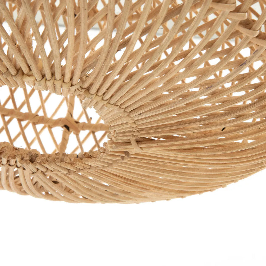 Suspension ovale en rotin naturel ajouré – Ø40 cm