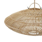 Suspension en rotin naturel forme soucoupe ajourée – Ø75 cm - M