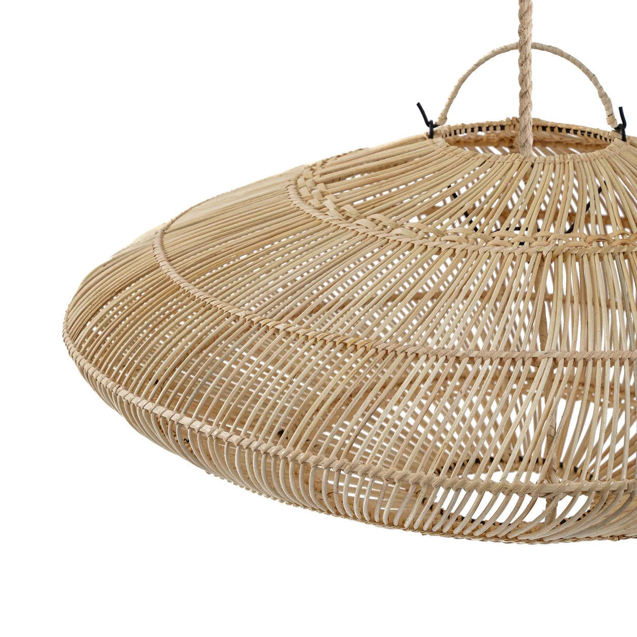 Suspension en rotin naturel forme soucoupe ajourée – Ø75 cm - M