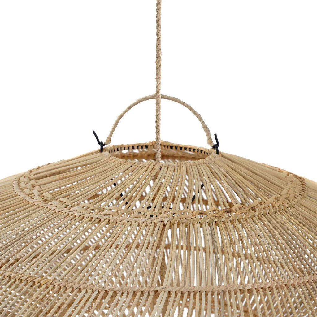 Suspension en rotin naturel forme soucoupe ajourée – Ø75 cm - M