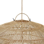 Suspension en rotin naturel forme soucoupe ajourée – Ø75 cm - M