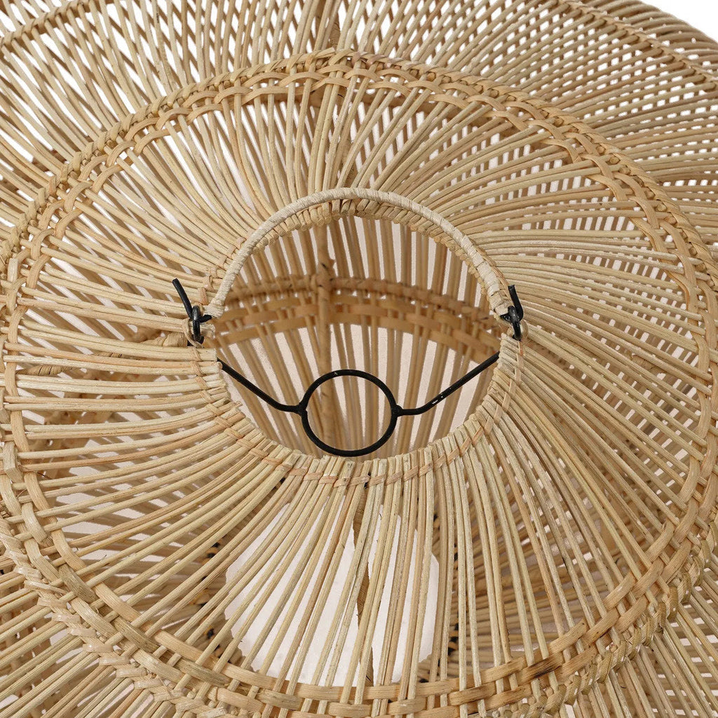 Suspension en rotin naturel forme soucoupe ajourée – Ø75 cm - M