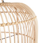 Suspension en rotin tressé beige cylindrique avec anse – Ø50 cm