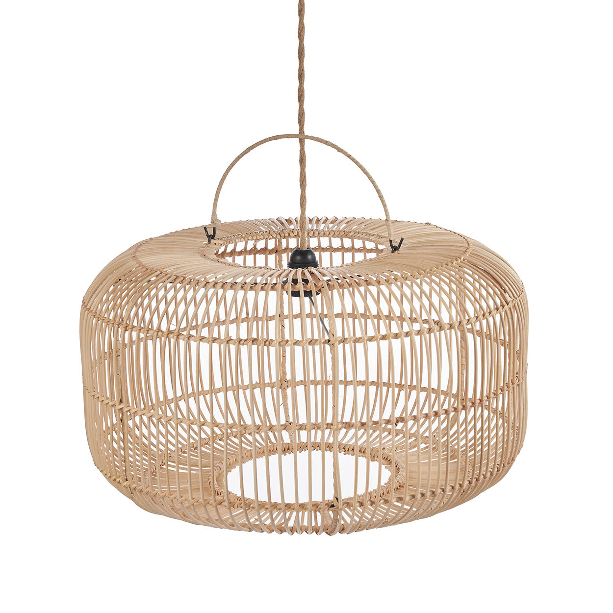 Suspension en rotin naturel 55 cm ronde artisanale