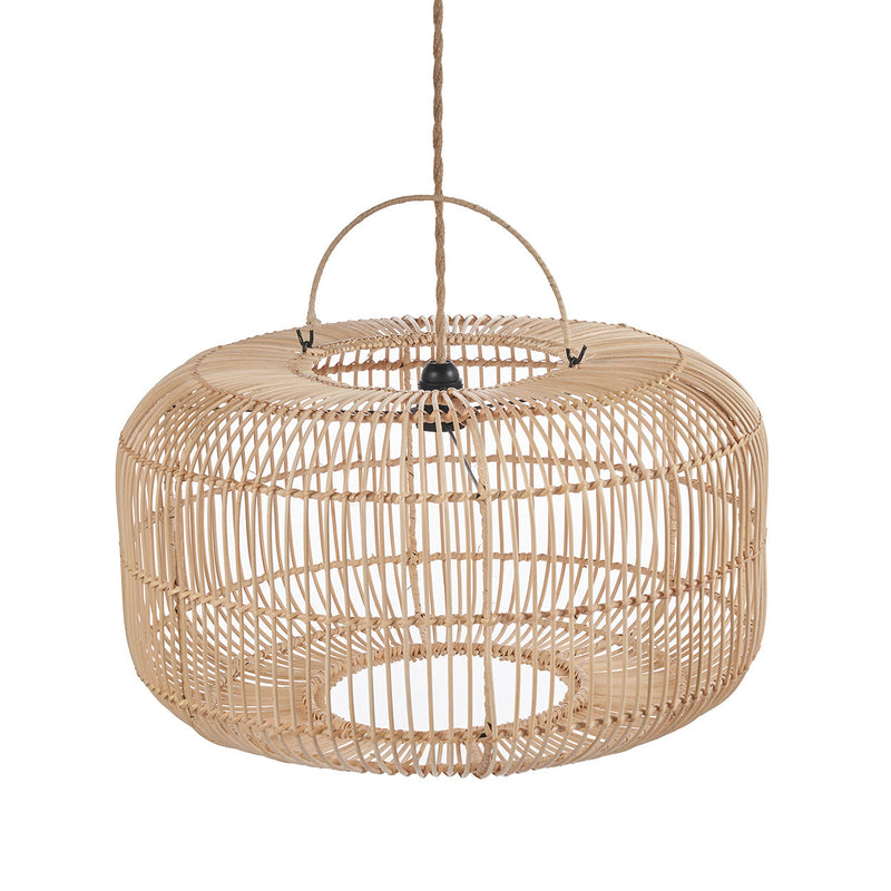 Suspension en rotin naturel 55 cm ronde artisanale