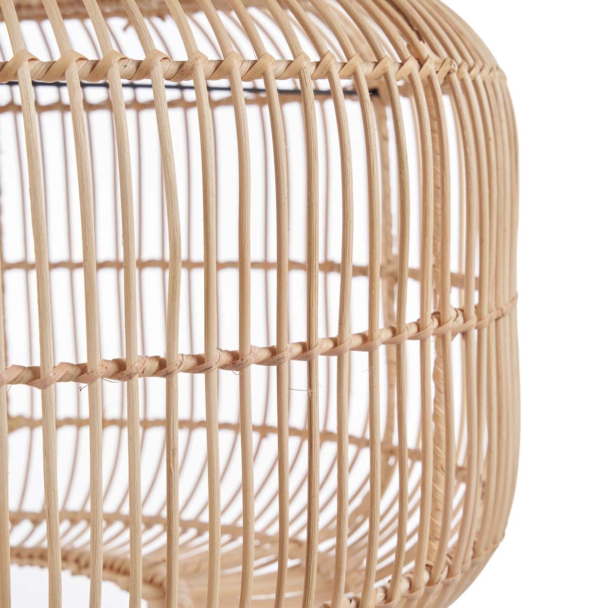 Suspension en rotin naturel 55 cm ronde artisanale