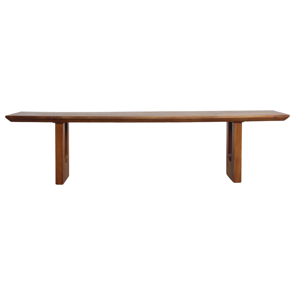 Banc salle à manger bois manguier bords arrondis – 180x35 cm