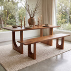 Banc salle à manger bois manguier bords arrondis – 180x35 cm