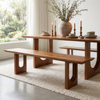 Banc salle à manger bois manguier bords arrondis – 180x35 cm