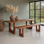 Banc en bois de manguier brun angles arrondis salle à manger – 180 cm