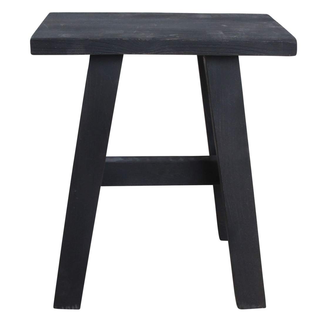 Banc en bois recyclé noir silhouette A pour entrée ou salon – 45x20 cm