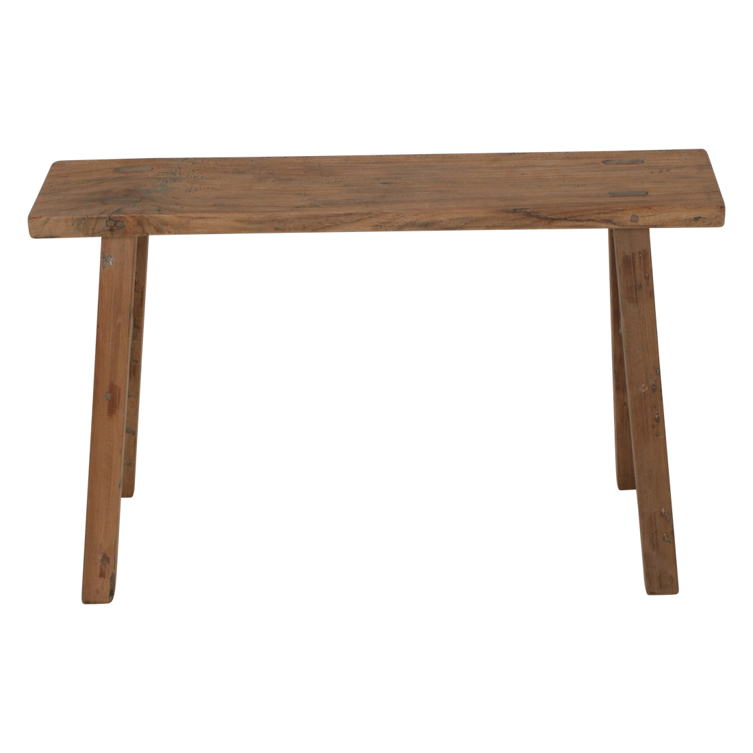 Banc en teck recyclé naturel pieds tréteaux – 80x17 cm