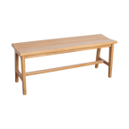 Banc en teck élégant beige intérieur extérieur – 120x35 cm