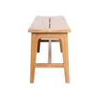 Banc en teck élégant beige intérieur extérieur – 120x35 cm