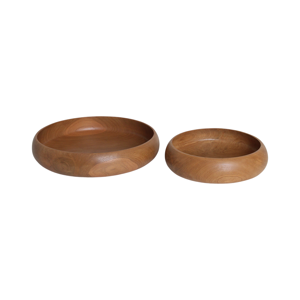Coupe décorative ronde en teck massif finition lisse – Ø30 cm