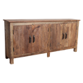 Buffet en bois recyclé brun avec 4 portes métal noir – 172x39 cm