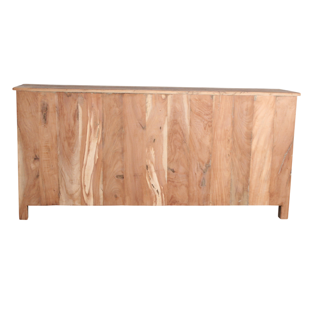 Buffet en bois recyclé brun avec 4 portes métal noir – 172x39 cm