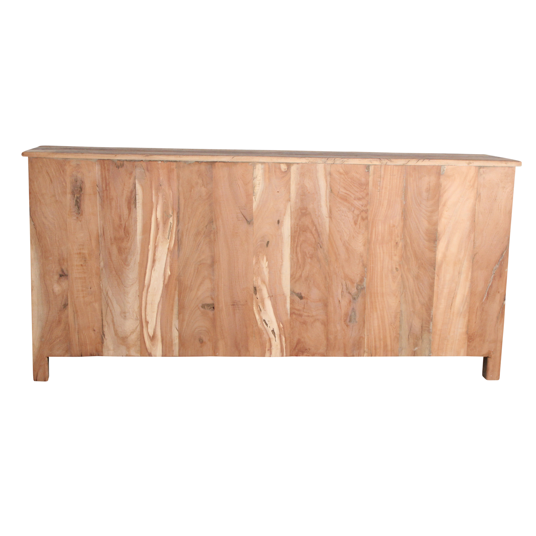 Buffet en bois recyclé brun avec 4 portes métal noir – 172x39 cm