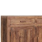 Buffet bois recyclé 2 portes et tiroirs chaleur salon – 120x38 cm