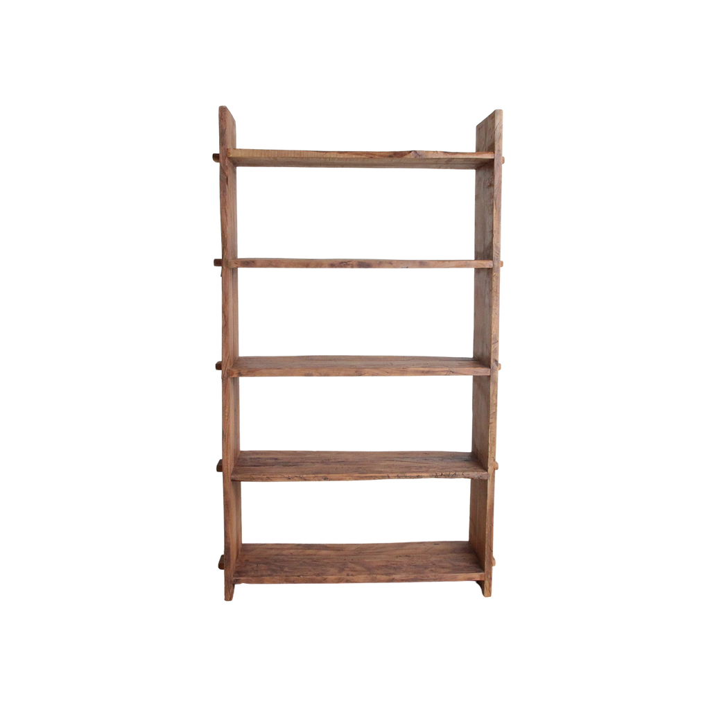 Étagère en bois recyclé marron à montants épais – 100x37 cm