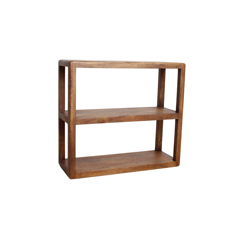 Étagère en bois de manguier brun aux bords arrondis – 100x38 cm