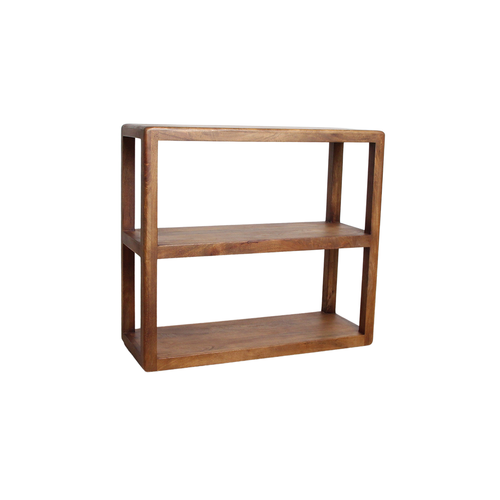 Étagère en bois de manguier brun aux bords arrondis – 100x38 cm