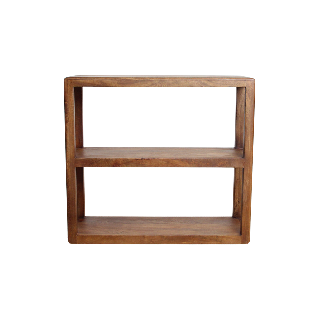 Étagère en bois de manguier brun aux bords arrondis – 100x38 cm