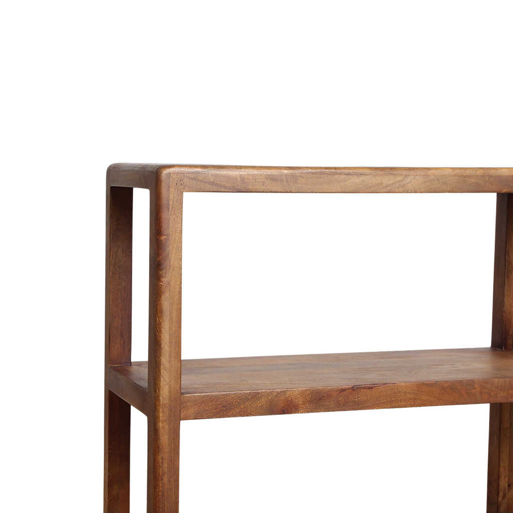Étagère en bois de manguier brun aux bords arrondis – 100x38 cm