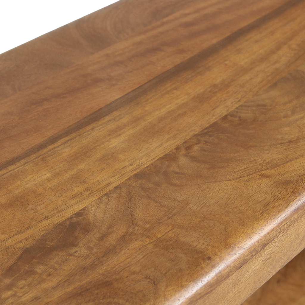 Étagère en bois de manguier brun aux bords arrondis – 100x38 cm