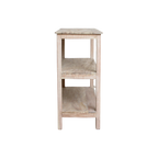 Étagère à chaussures en bois recyclé finition blanchie pour entrée – 90x35 cm