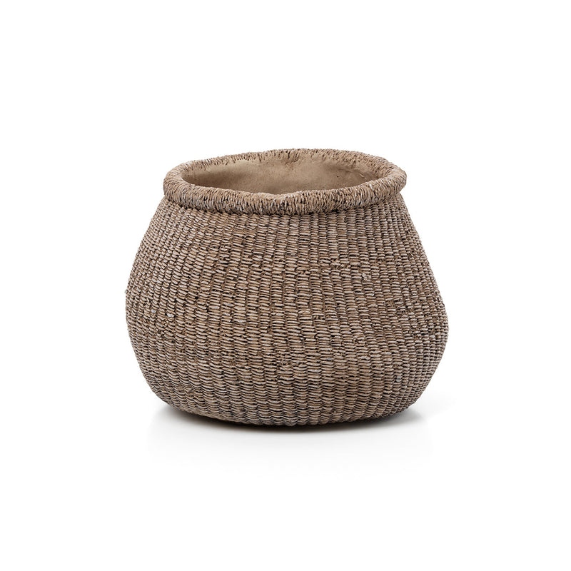 Cache-pot en béton brun artisanal pour intérieur et extérieur