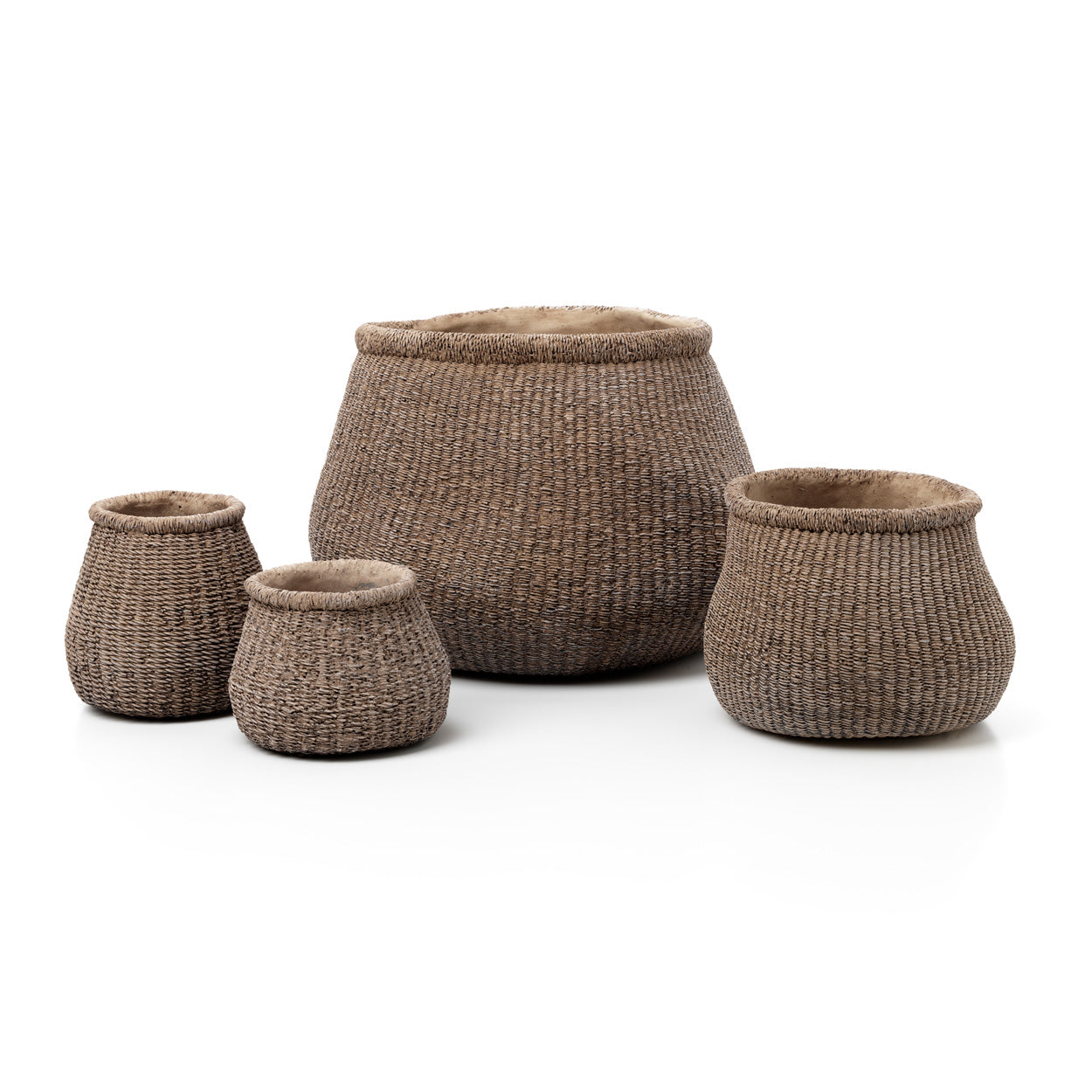 Cache-pot en béton brun artisanal pour intérieur et extérieur