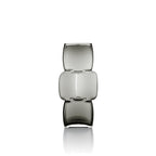 Vase décoratif en verre fumé forme totem gris foncé – H27 cm
