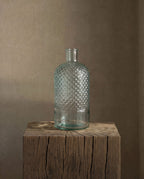 Vase en verre recyclé bleu 28 cm