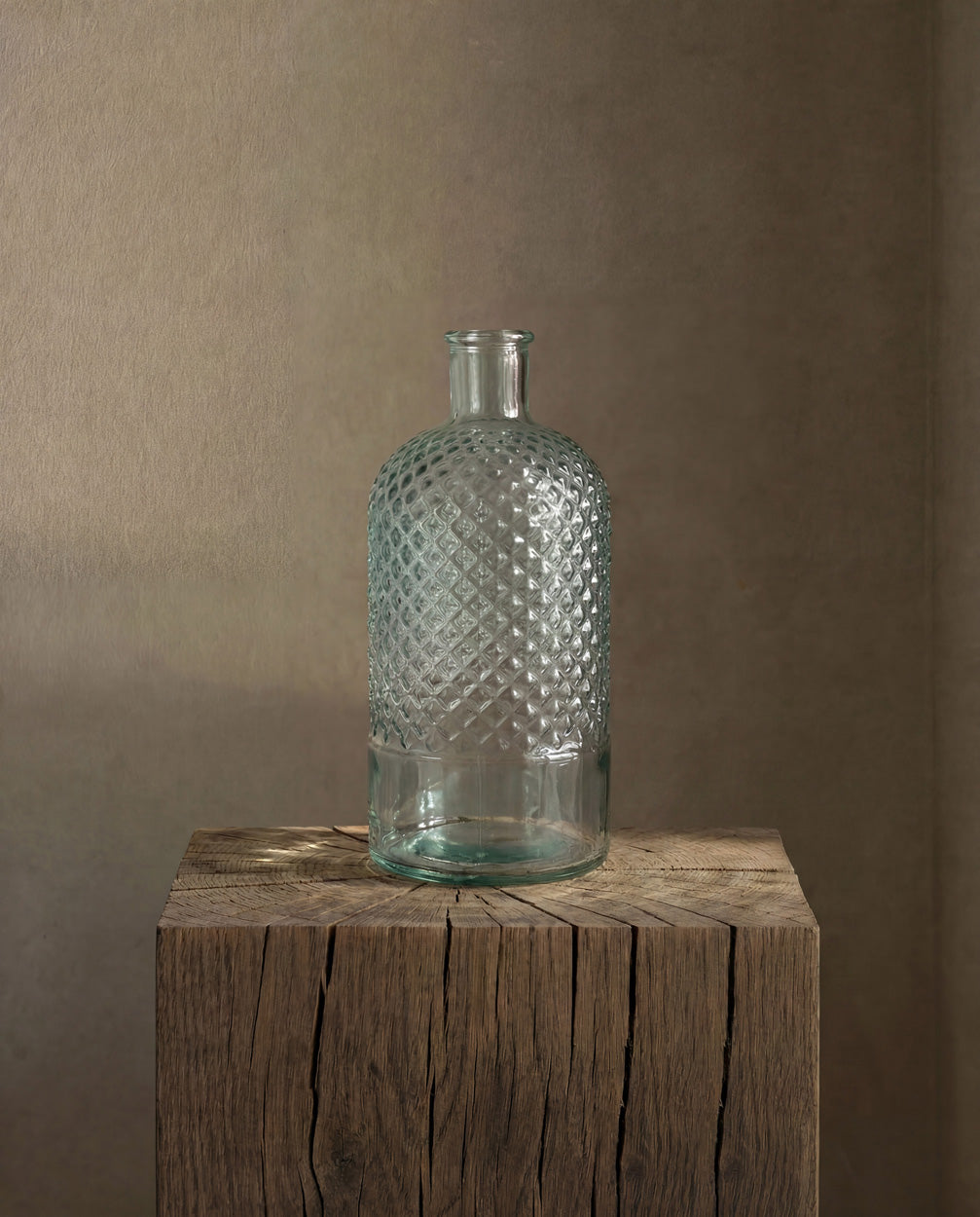 Vase en verre recyclé bleu 28 cm