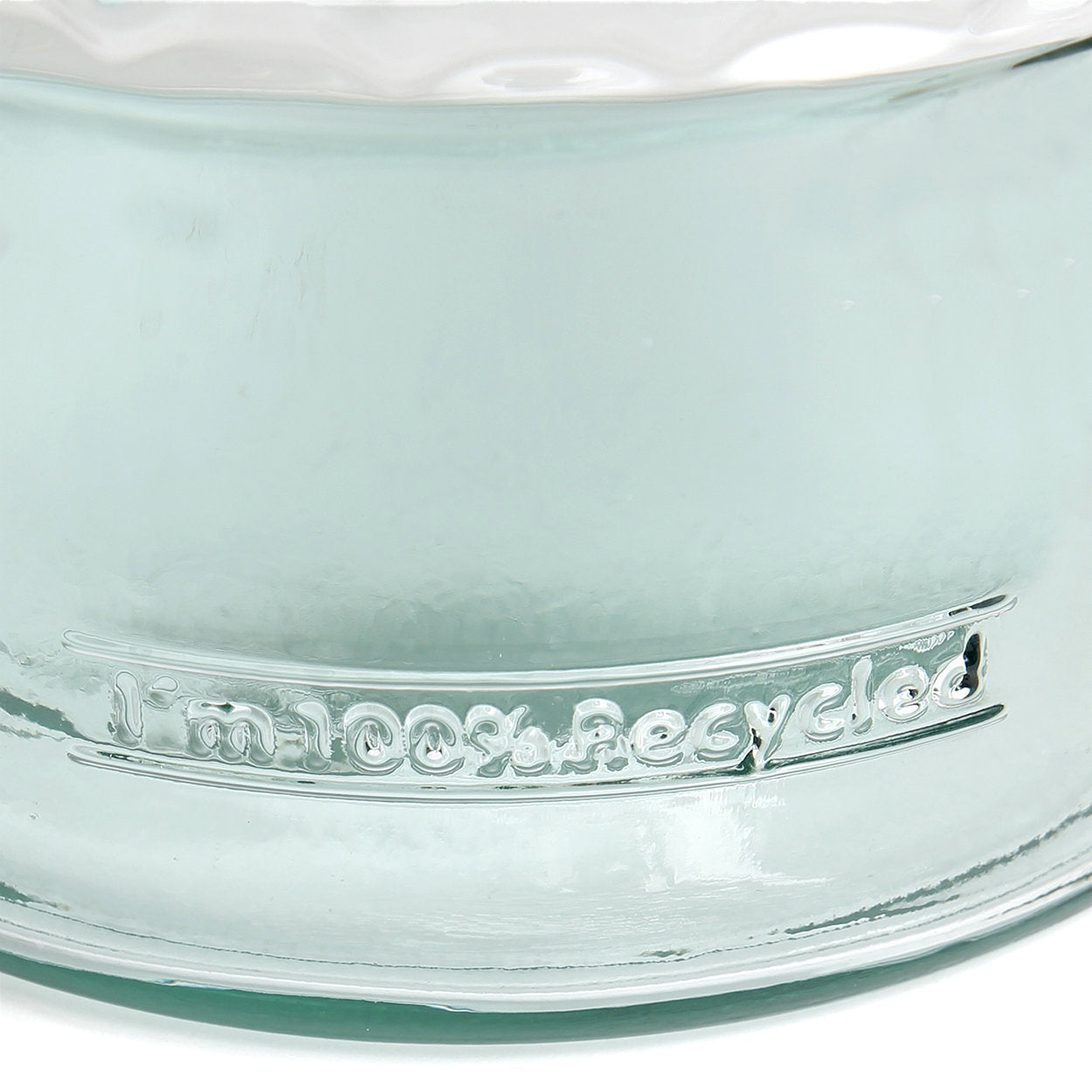 Vase en verre recyclé bleu 28 cm