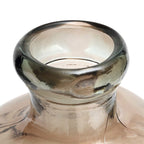 Vase ovale en verre recyclé soufflé main beige transparent – H50 cm