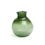 Vase arrondi en verre recyclé vert texturé – H31 cm