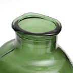 Vase arrondi en verre recyclé vert texturé – H31 cm