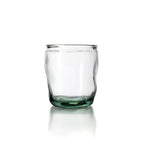 Verre cylindrique bleu en verre recyclé – H10,5 cm