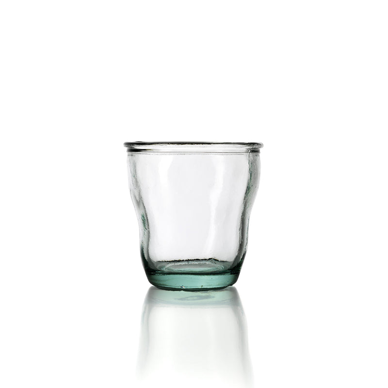 Verre en verre recyclé – Teinte bleue ondulée