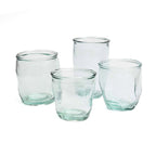 Verre en verre recyclé – Teinte bleue ondulée