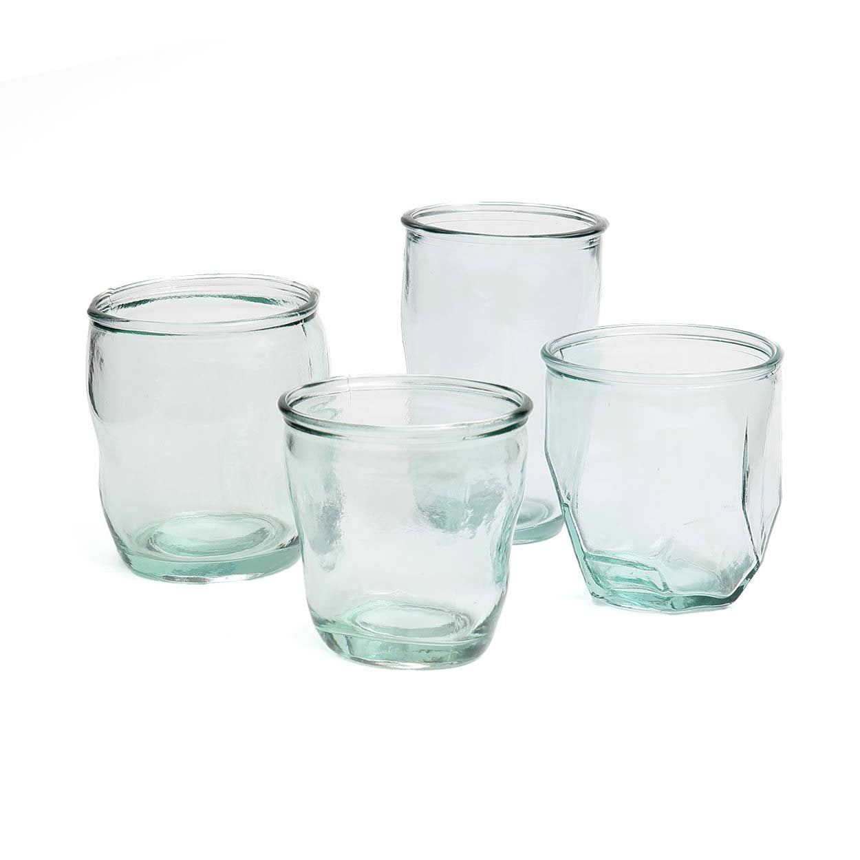 Verre en verre recyclé – Teinte bleue ondulée