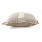 Housse coussin croix ivoire en lin texturé pour salon ou chambre