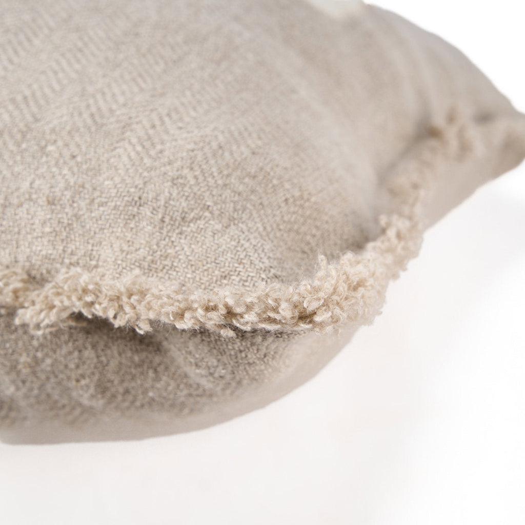 Housse coussin croix ivoire en lin texturé pour salon ou chambre