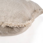 Housse coussin croix ivoire en lin texturé pour salon ou chambre