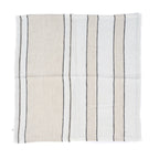 Serviette en lin rayée noir et écru pour table raffinée
